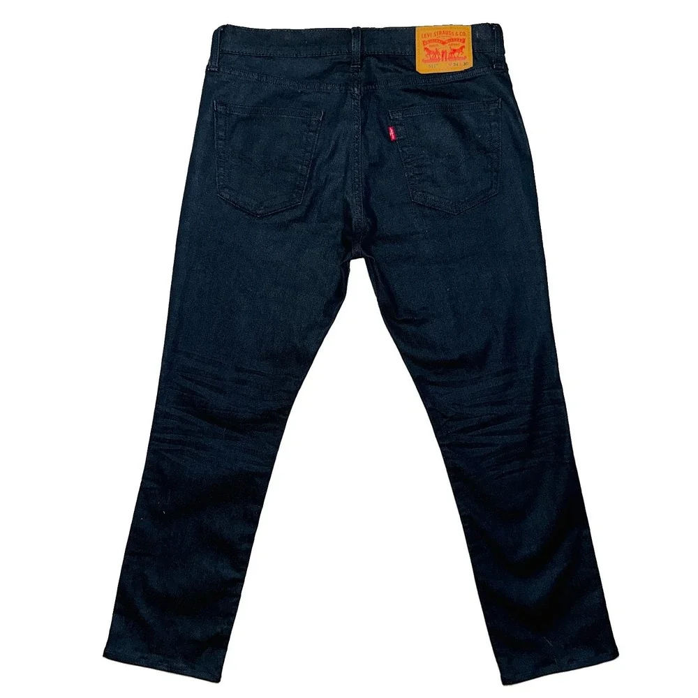 Levi's 511 Slim Fit Jeans Black Indigo Dark Wash Mens 34x30 Stretch Taper Denim